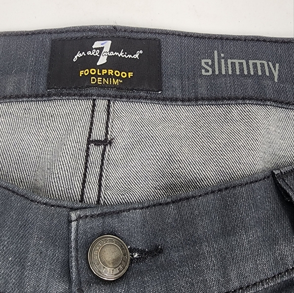 7 For All Mankind Slimmy Foolproof Denim Dark Gray Jeans 40 Inseam 32 - Picture 5 of 7